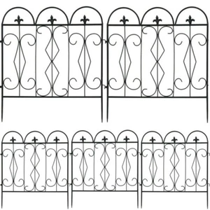 5er Set Beetzaun Rostfrei Steckzaun Beetumrandung Zierzaun Beeteinfassung Metall - Bild 1 von 12