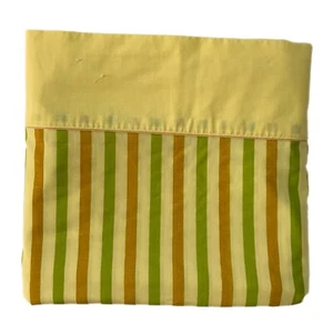 Cannon Monticello Full Flat Sheet Yellow Gold Green Stripe Retro 1970s Vintage - Picture 1 of 4