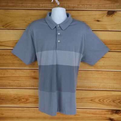Falls Creek Polo Golf Shirt Mens Size XXL Gray Striped 100% Polyester Stretch - Image 1 of 4