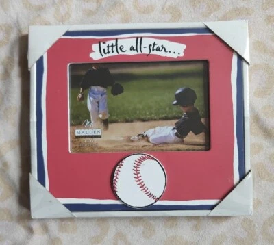 New LITTLE LEAGUE BASEBALL 4x6 Photo Frame ALL STAR Kids Malden Sports Tee Ball - Image 1 of 4