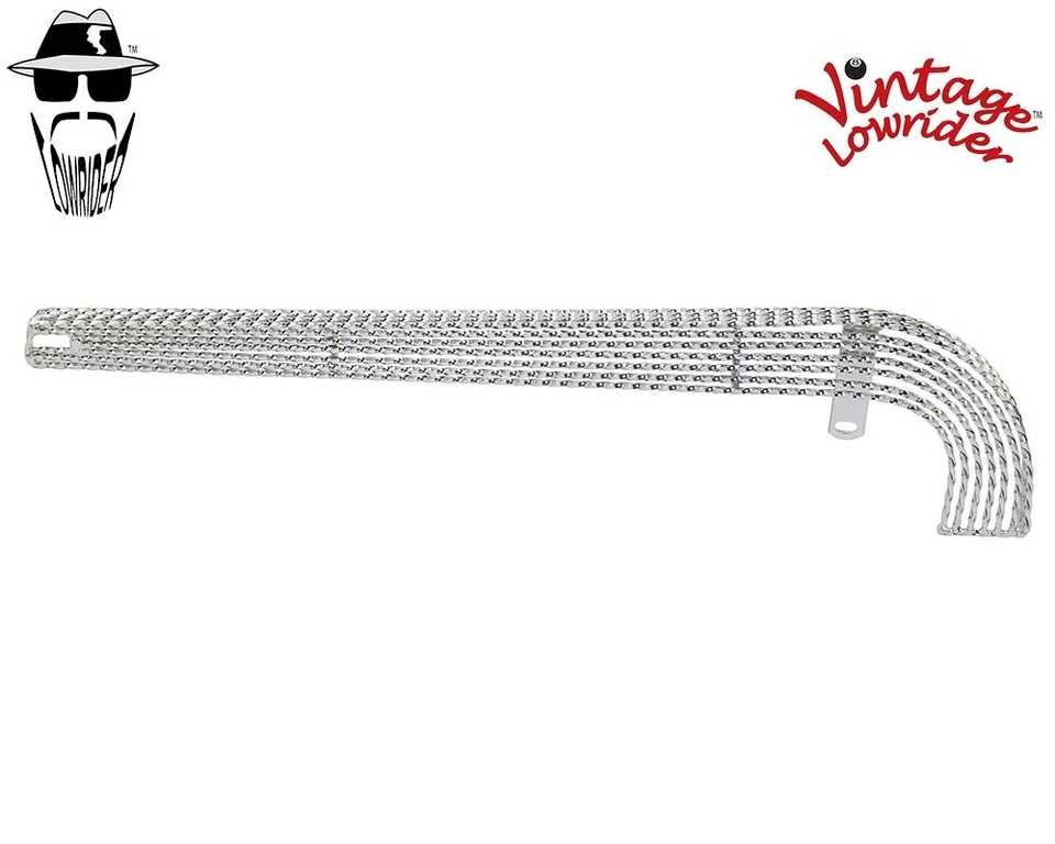 VINTAGE LOWRIDER LUCKY 7 TWISTED SQUARE CHROME CHAIN GUARD 26" LOWRIDER BIKES. - Image 1 of 1