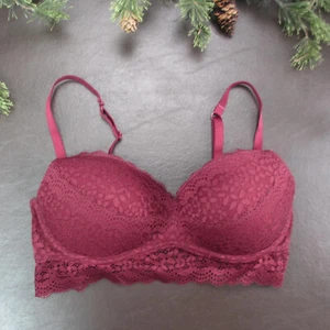 Xhilaration Bra 36C Maroon Lace Padded Underwire Adjustable Clasp Back - Picture 1 of 12