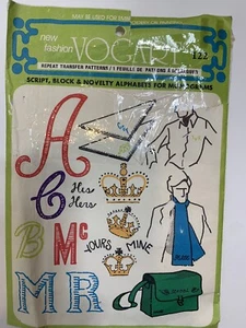 VTG Vogart 122 Repeat Transfer Pattern For Painting Or Embroidery-Script, Block - Picture 1 of 5