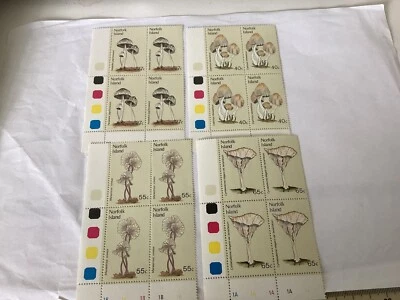 Norfolk Island Fungi Corner blocks of 4,27c,40c,55c,65c mint - Image 1 of 3