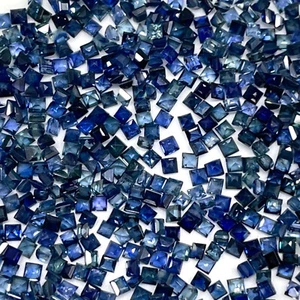 35 Pcs Natural Blue Sapphire 1.8mm Square Cut Loose Gemstones Lot Sri Lanka - Picture 1 of 24