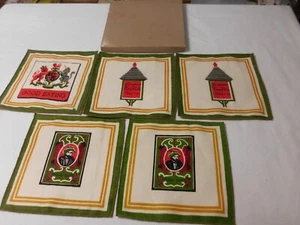 5 Vintage Mid Century Cloth Cocktail Napkins- Beverage - Picture 1 of 4