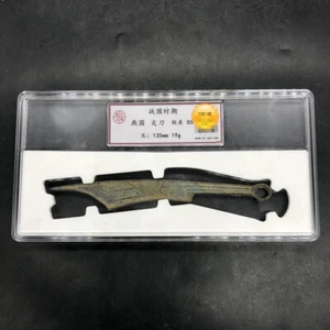 Antica moneta coltello cinese pre dinastia Qin stati guerra periodo moneta rame - Foto 1 di 2