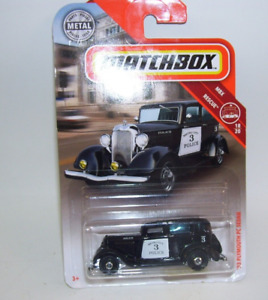 Matchbox '33 Plymouth PC Sedan NIP 2019 Police Vehicle