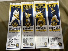 2020 MILWAUKEE BREWERS TICKET STUB PICK YOUR GAME IN DROPBOX HANK AARON YELICH