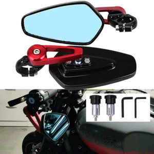 For Suzuki GSXR 1000 750 600 250 Motorcycle 7/8"22mm Handle Bar End Side Mirror - Picture 1 of 8