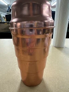 MCM Copper Color ALUMINUM 2 Cup Drink Cocktail Shaker Lid Barware - Picture 1 of 5