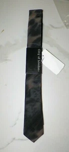 VTG CITY OF LONDON BLACK & GRAY LEOPARD SILK TIE NWT 2" WIDE - Bild 1 von 3