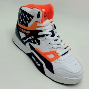 Herren Troop Delta Weiß | Marine | Orange Hi-Top Sneaker Neu mit Etikett - Bild 1 von 12