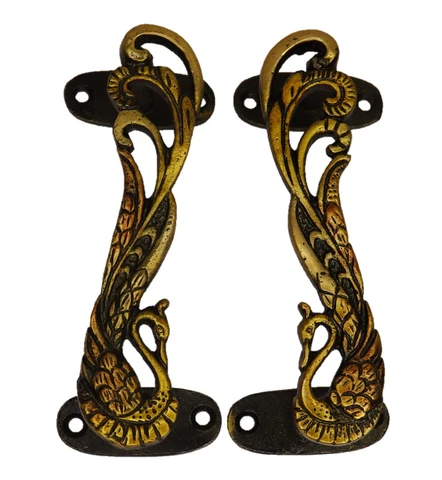 Peacock Shape Antique Vintage Repro Brass Handcrafted Door Handle & Pull Knobs Cover