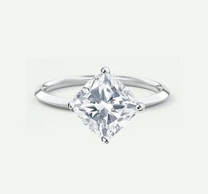 IGI F/VS 3 kt gedrechselter Kissen Lab Created gewachsener Diamant Ring massiv 950 Platin - Bild 1 von 2