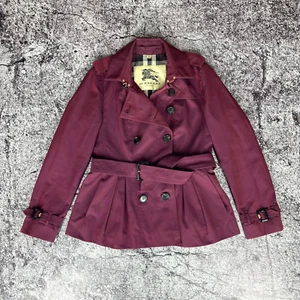 Burberry London Trench Coat Jacket Burgandy Size - UK 12 / USA 10 / ITA 44 - Picture 1 of 19