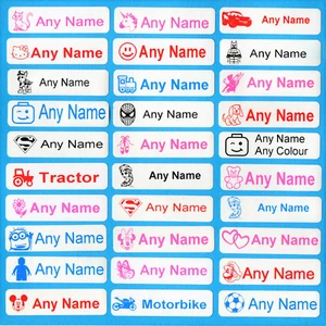 36 etiquetas de hierro impreso en nombre ropa escolar personalizada para cuidado uniforme - Imagen 1 de 4