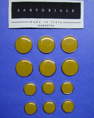 12 SARTORIALE Mustard color Acrylic Faced jacket replacement buttons Good Cond.  - Image 1 of 4