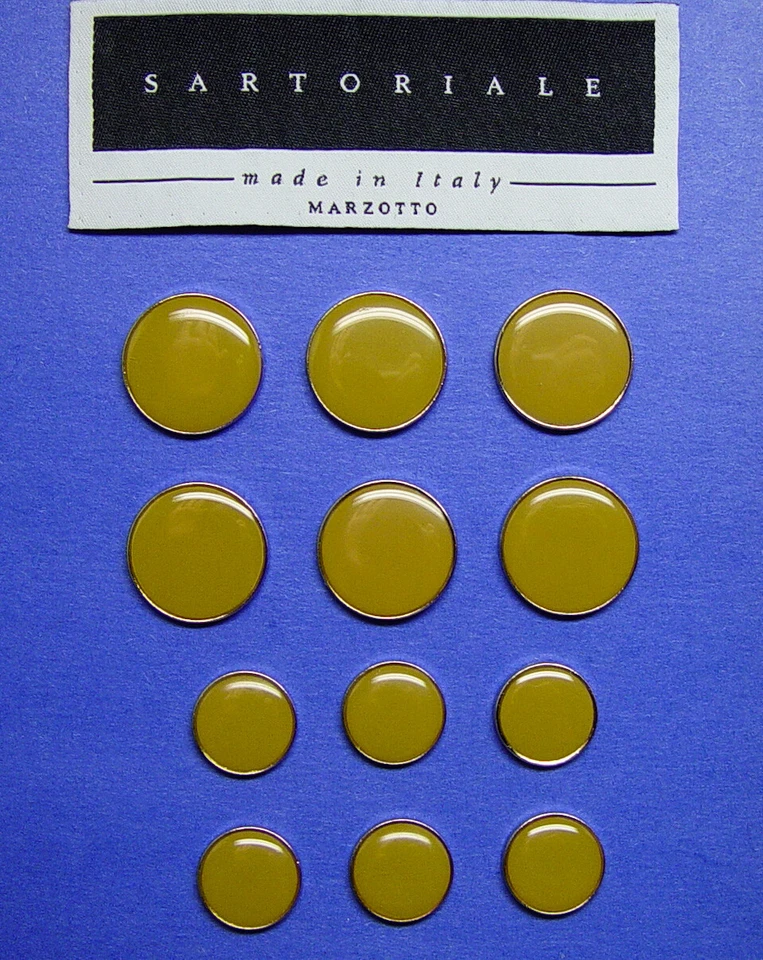 12 SARTORIALE Mustard color Acrylic Faced jacket replacement buttons Good Cond.  - Image 1 of 4