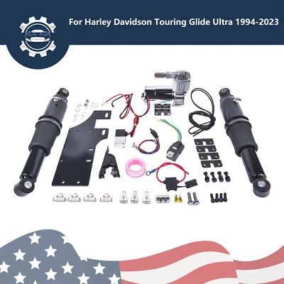 Motorcycle Rear Air Ride Suspension Set For Harley-Davidson Touring Glide 94-23 - Image 1 of 4