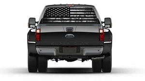 American Flag Camouflage Black and White Rear Window Graphic Decal - Picture 1 of 4