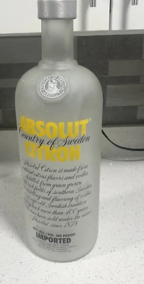 Absolut Citron Vodka Vintage Display 20" Glass Bottle from the 90's Secure Ship! - Image 1 of 4