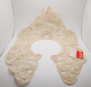 Vintage Handmade Batten Lace Collar 14" x 18" New With Tag China 1980s - Picture 1 of 10
