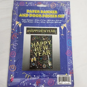 Happy New Year Party Decorations Paper Banner And Door Poster Set Decor - Picture 1 of 5