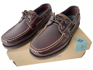 Sperry Top-Sider Mako 2 Eye Moc Amaretto Leather Sneakers Boat Shoes Size 8.5 M - Picture 1 of 8
