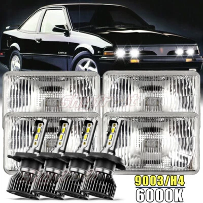 4pcs  INCH LED Headlights Hi/Lo For Pontiac Sunbird 19861988 1994 white Foto 1 de 4