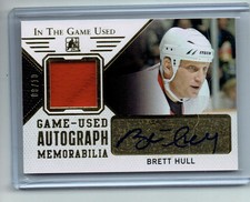 Brett Hull 2015 In The Game Used Autograph Jersey Card /10