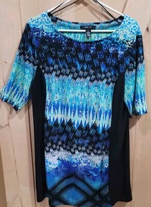 style co dress,/tunic Top Multicolor Size L Shift 3/4 Sleeve - Picture 1 of 5