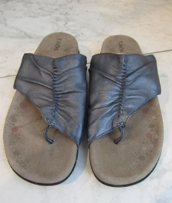 TAOS Regalo Peltre Cuero Tanga Acanalado Centro Mujer Cuero Sandalia Zapatos EU 39 Foto 1 de 4