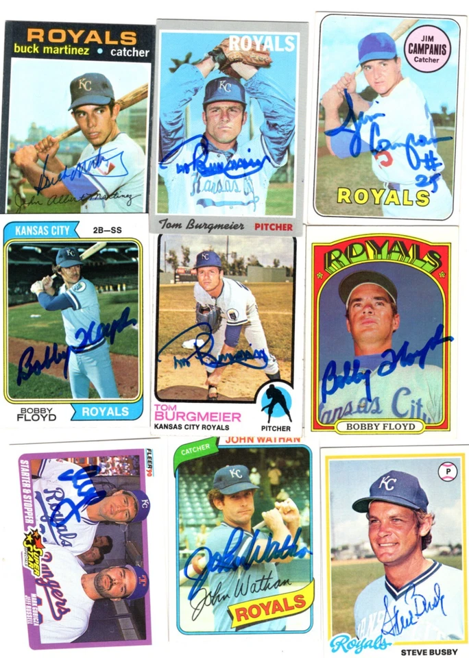 Autographed Royals 1969 1970's 1980's 1990's 2000's 20% off after 4 Avg EX+ #2 - Image 1 of 1