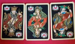 3 Single Swap Playing Cards Royals King Queen Jack  KQJ of Hearts Collect - Picture 1 of 2