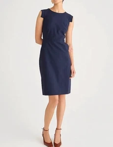 $ 228 J Crew Damen blau Lebenslauf Kleid Etui Wolle Stretch Tollegno 1900 Größe 4T - Bild 1 von 12