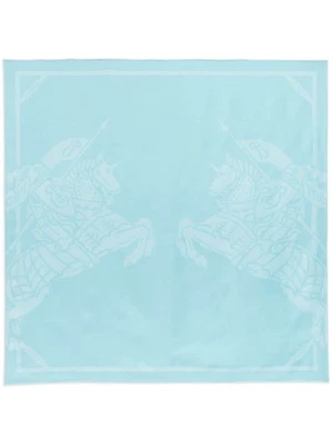 Bufanda de seda con estampado de caballeros gemelos Burberry EKD Foto 1 de 2