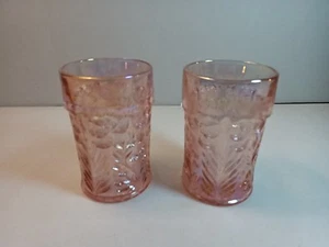 Set 2 Bicchieri Vintage Imperiale Rosa Carnevale Vetro Giglio Tigre - Foto 1 di 11