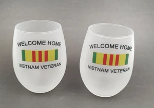 2 Welcome Home Vietnam Veteran Tribute Cuppa Whiskey Glasses USA Made - Picture 1 of 10