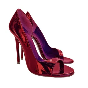 ZAPATOS DE BALLET PERSONALIZADOS GIOHEL ITALY ZAPATOS ZAPATOS DE TACÓN DE AGUJA PEEP TOE LACADO ROJO 35-46 - Imagen 1 de 5