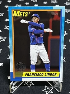 2025 Topps Series 1 1990 Francisco Lindor 35th Anniversary /50 New York Mets - Picture 1 of 3