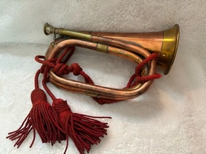 Brass & Copper Bugle Antique BUKTA Military POTTER London Mouthpiece No Res - Picture 1 of 12