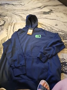 Sweat à capuche femme The North Face 3XL bleu graphique neuf avec étiquette - Photo 1/6
