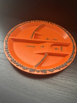 老式幼儿婴儿美国 9 英寸建筑性饮食施工板 — 第 1/4 张图片