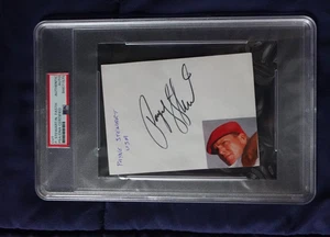 Payne Stewart handsignierte 4x5,5 Albumseite Pro Golfer HOFer PSA PLATTE - Bild 1 von 5