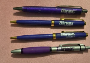Pharmaceutical Drug Rep lotto di 4 penne Zithro in metallo pesante, viola, - Foto 1 di 2