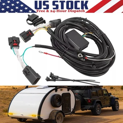 Chicote de fios engate de reboque reboque 4 pinos para Jeep Wrangler JL/JLU 18-23 2 e 4 portas - Imagem 1 de 4