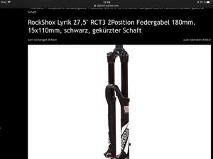 Gabel Rock Shox Lyriks Rc3 180mm 2 Position  27,5 Zoll NEU - Bild 1 von 4