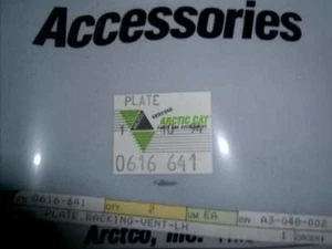 Arctic Cat EXT ZRT Thundercat Wildcat Z ZR vent backing plate LH 0616-341 NOS # - Picture 1 of 2
