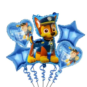 Patrol Paw Party Supplies Chase 5pieces Pack Kids Birthday Helium Balloons - Picture 1 of 1